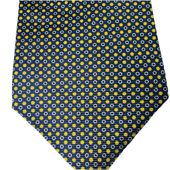 POLO RALPH LAUREN 100% SILK MENS TIE NAVY GEOMETRIC 4x57 CLASSIC PREPPY - Picture 3 of 4